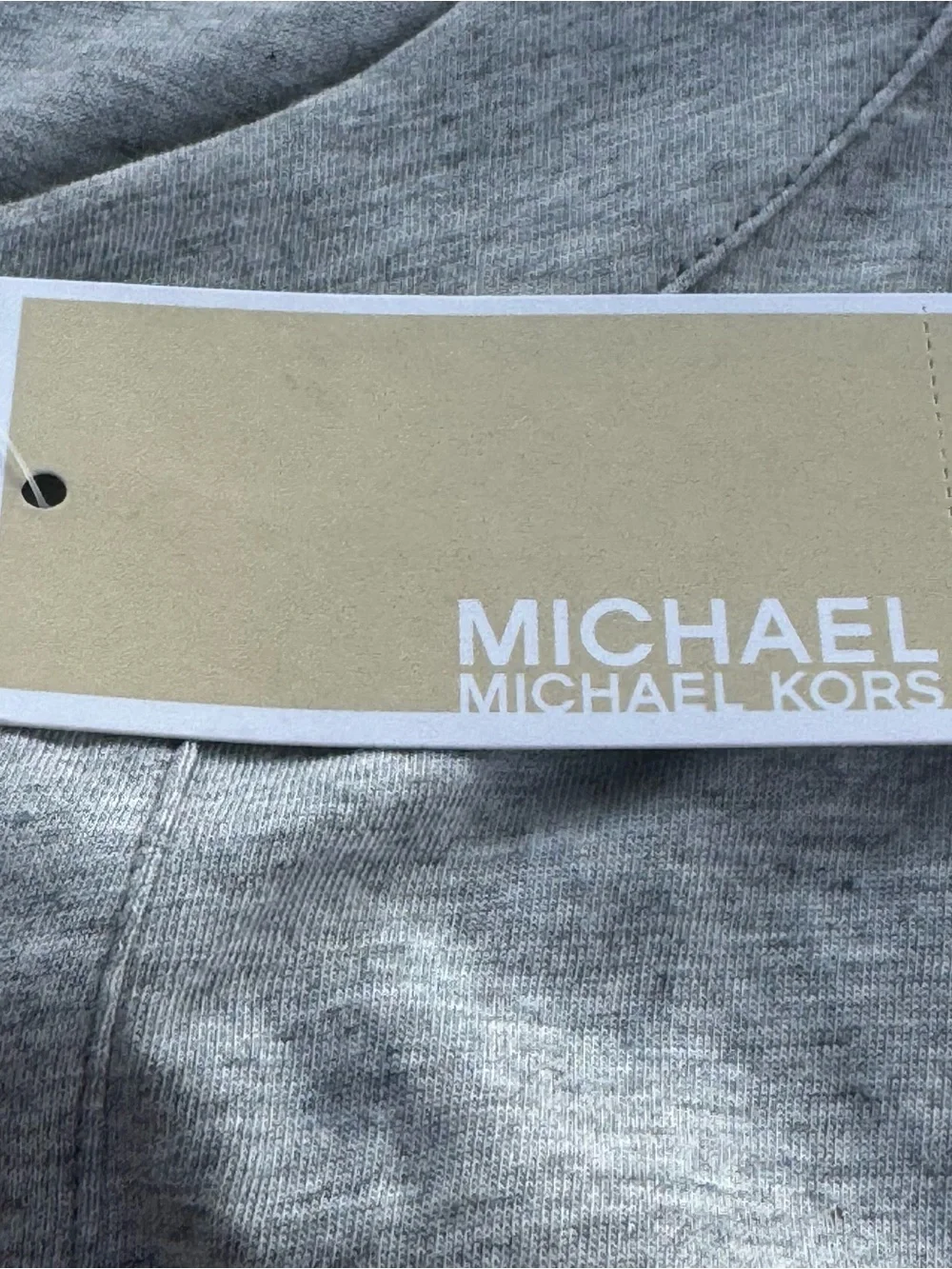 NWT Michael Kors Woman’s Grey Long Sleeve Lace Up Neck Flared Bell Sleeves Sz L